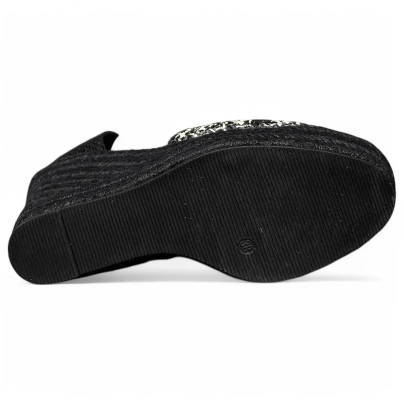 Alpargatas Corina Trenzado Bicolor M5384 Negro