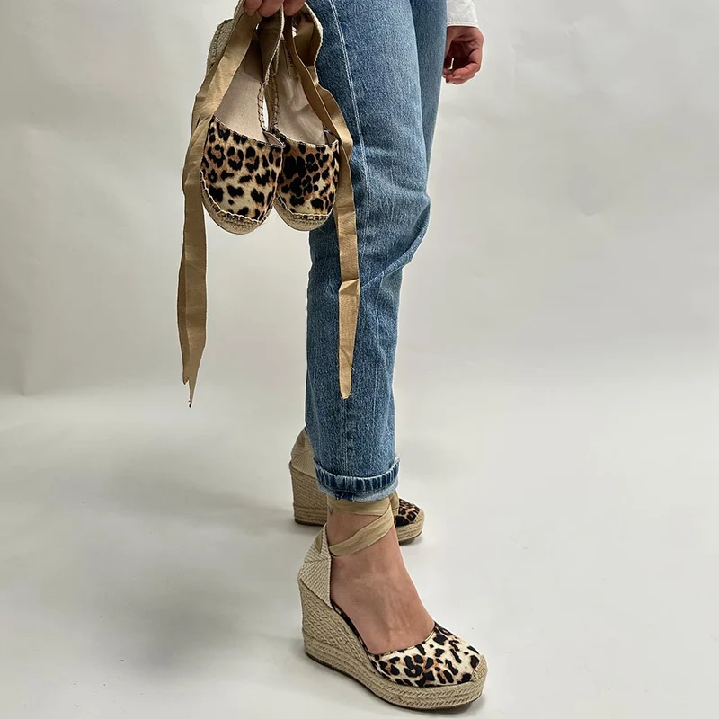 Alpargatas Corina Cuña Leopardo M5382 Leopardo
