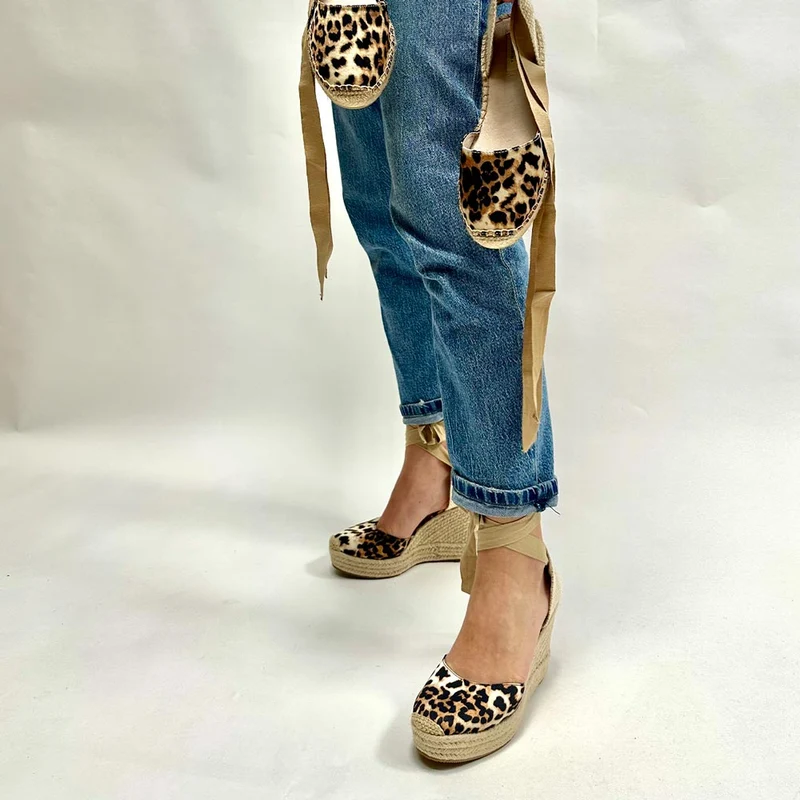 Alpargatas Corina Cuña Leopardo M5382 Leopardo