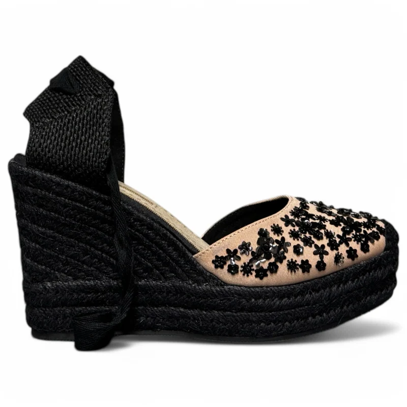 Alpargatas Corina Flores Abalorios M5257 Nude Negro