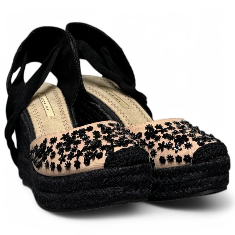 Alpargatas Corina Flores Abalorios M5257 Nude Negro
