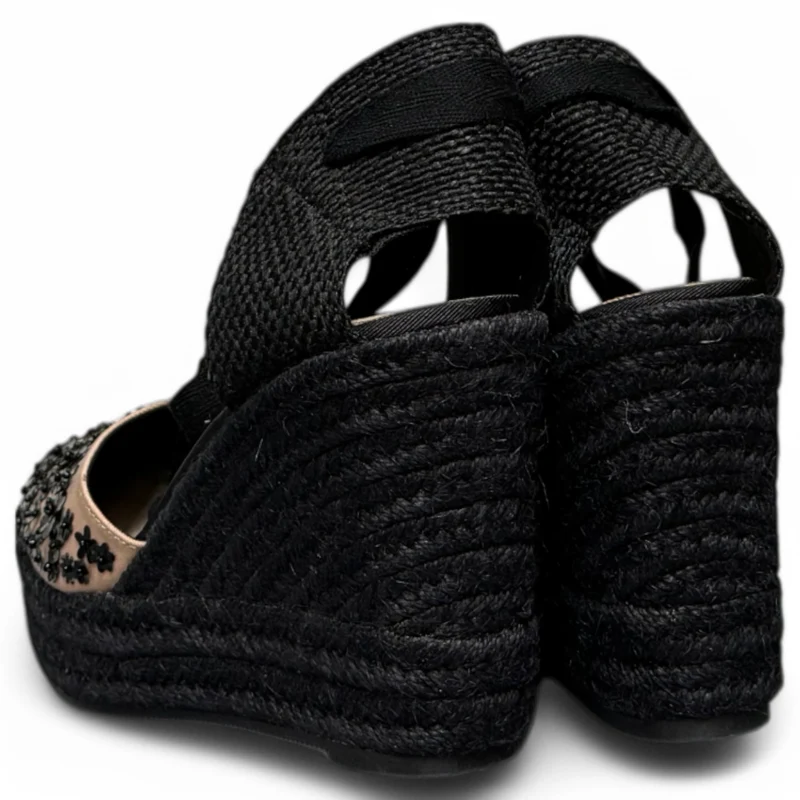 Alpargatas Corina Flores Abalorios M5257 Nude Negro