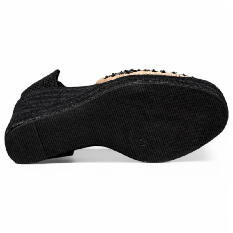 Alpargatas Corina Flores Abalorios M5257 Nude Negro