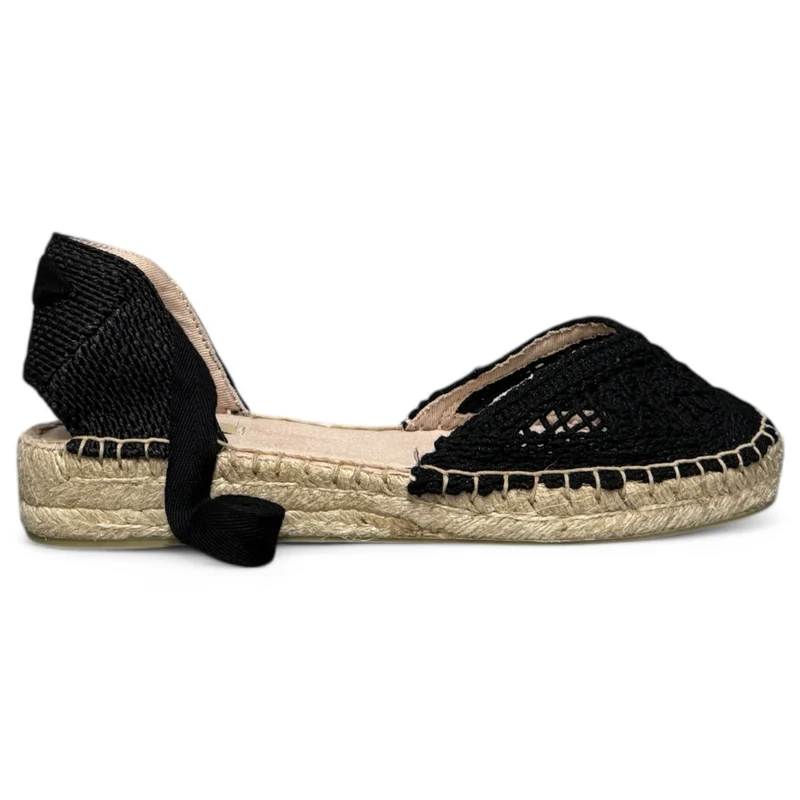 Alpargatas Corina Croché Escote Corazón M5421 Negro