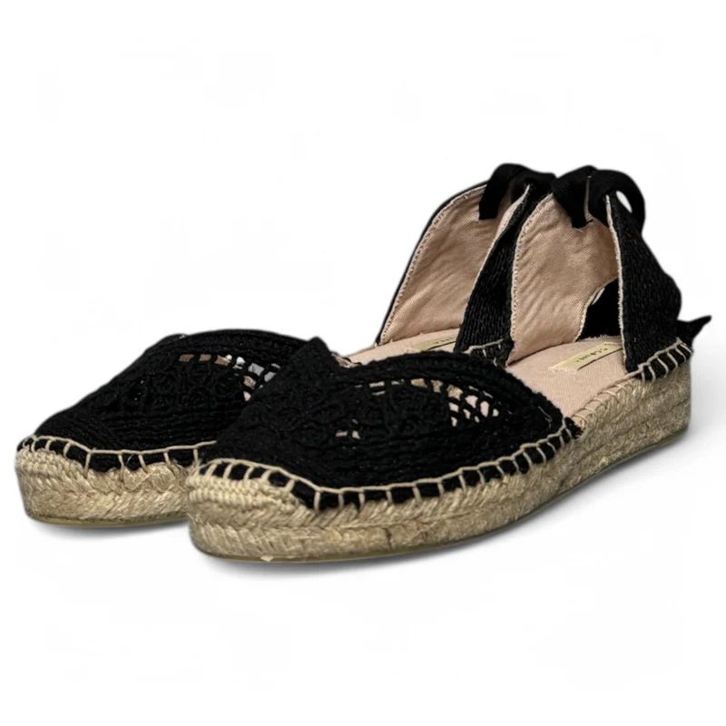 Alpargatas Corina Croché Escote Corazón M5421 Negro