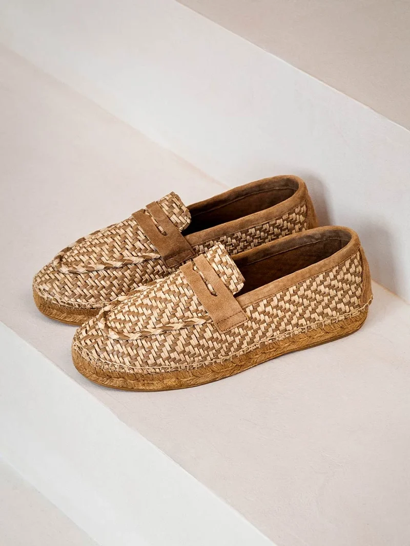 Alpargata tipo mocasín para hombre en piel trenzada | OSOR80
