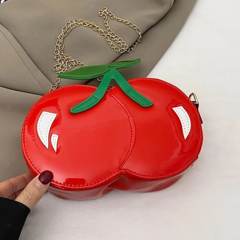 Miomu Bolso de Mano de Cuero para Mujer, Diseño Cereza