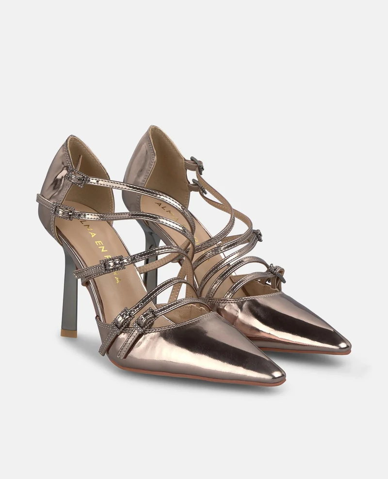 ZAPATO TACÓN TIRAS HEBILLA