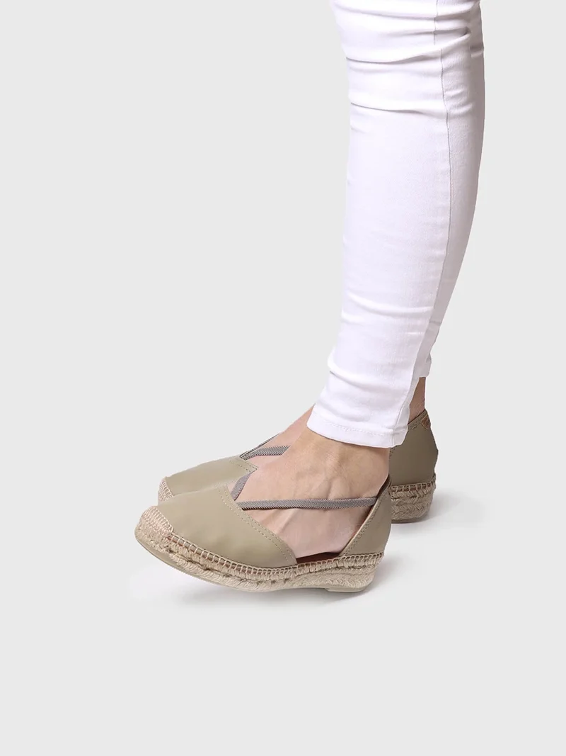 Alpargata de piel para mujer con tiras | ERLA-A