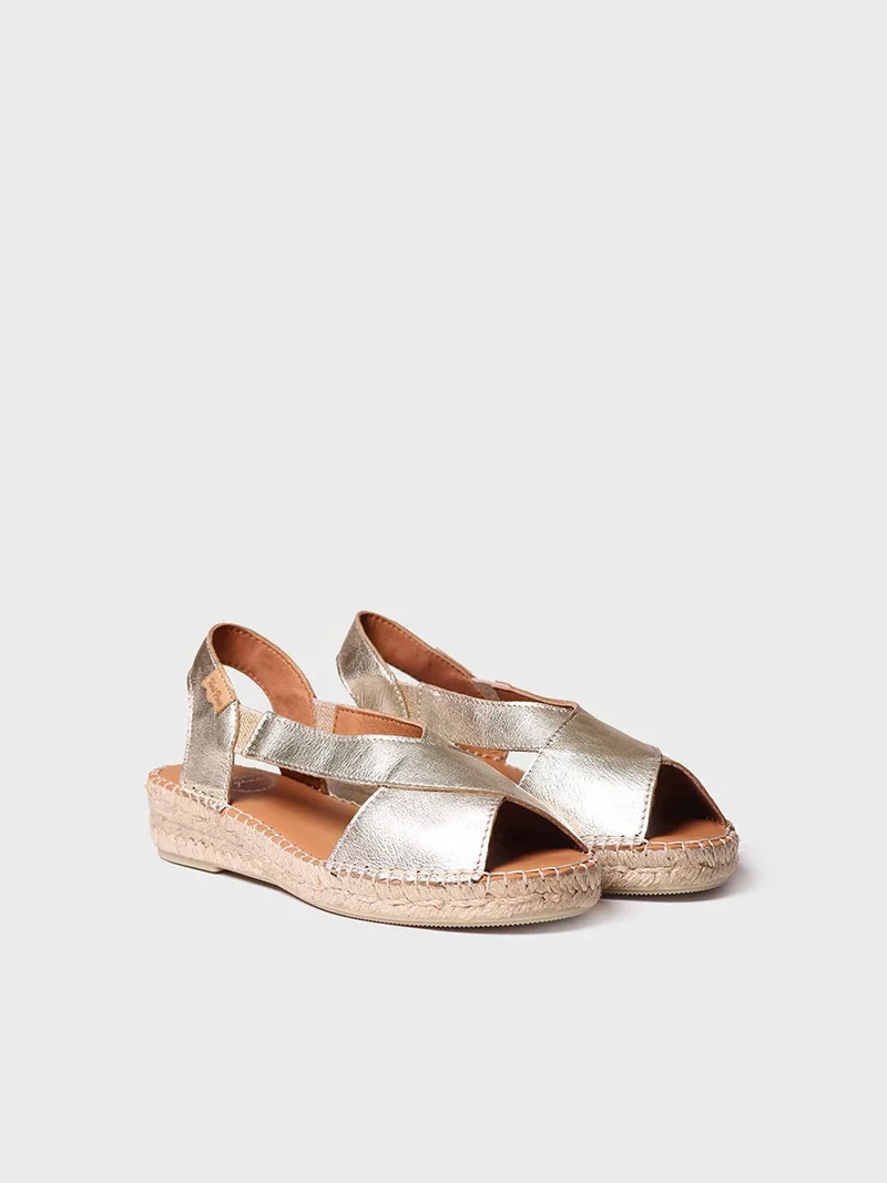 Sandalias de mujer en piel con tiras cruzadas | ELDA-P
