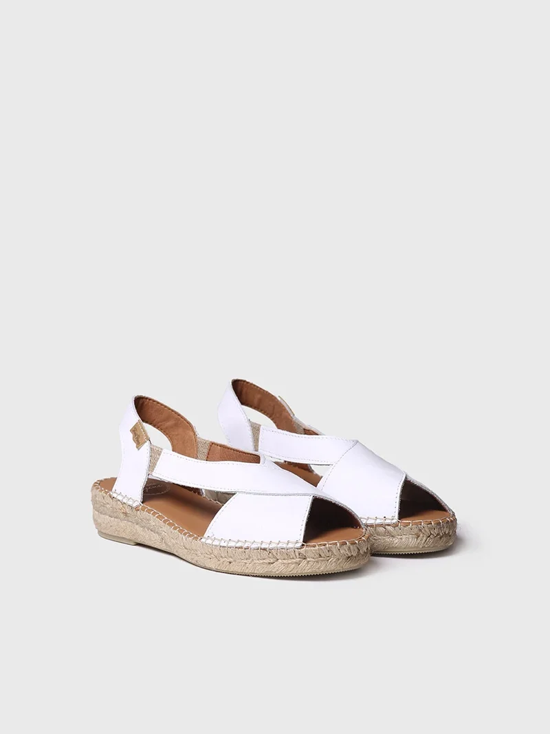 Sandalias de mujer en piel con tiras cruzadas | ELDA-P