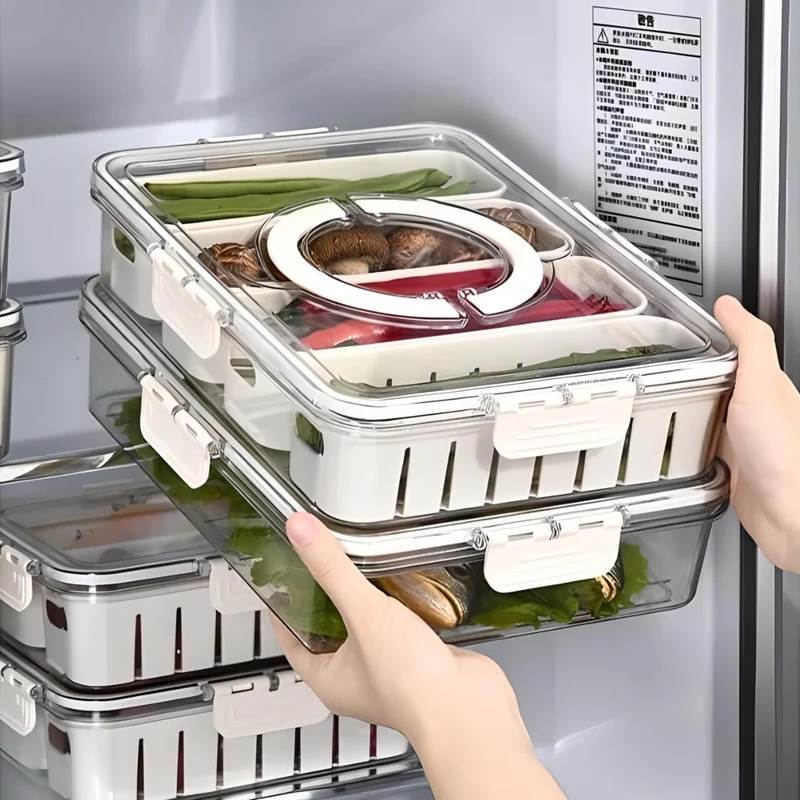 Miomu Recipiente Hermético para Alimentos en Refrigerador, 4 Espacios