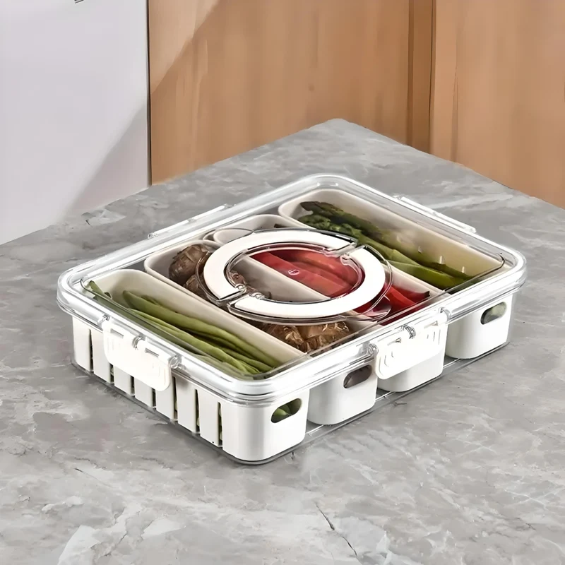 Miomu Recipiente Hermético para Alimentos en Refrigerador, 4 Espacios