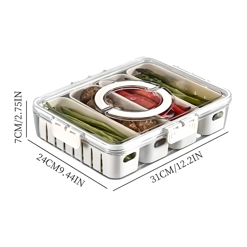 Miomu Recipiente Hermético para Alimentos en Refrigerador, 4 Espacios
