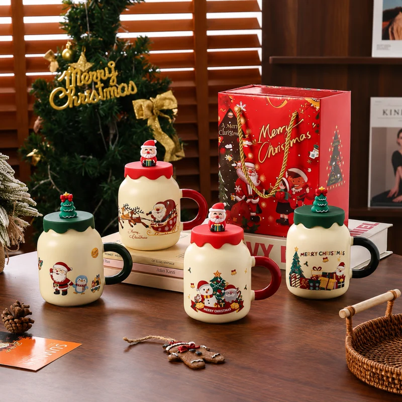 Miomu Taza de Cerámica Navideña Santa is Coming