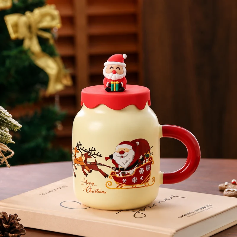 Miomu Taza de Cerámica Navideña Santa is Coming