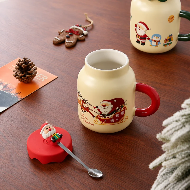 Miomu Taza de Cerámica Navideña Santa is Coming