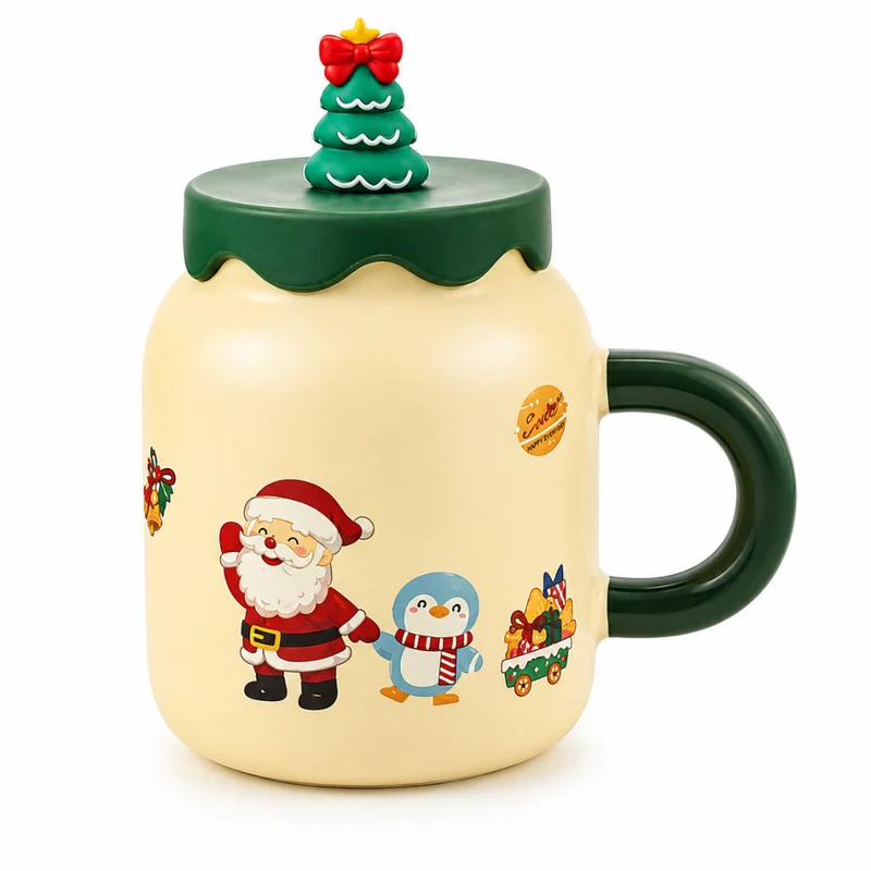 Miomu Taza de Cerámica Navideña Santa is Coming