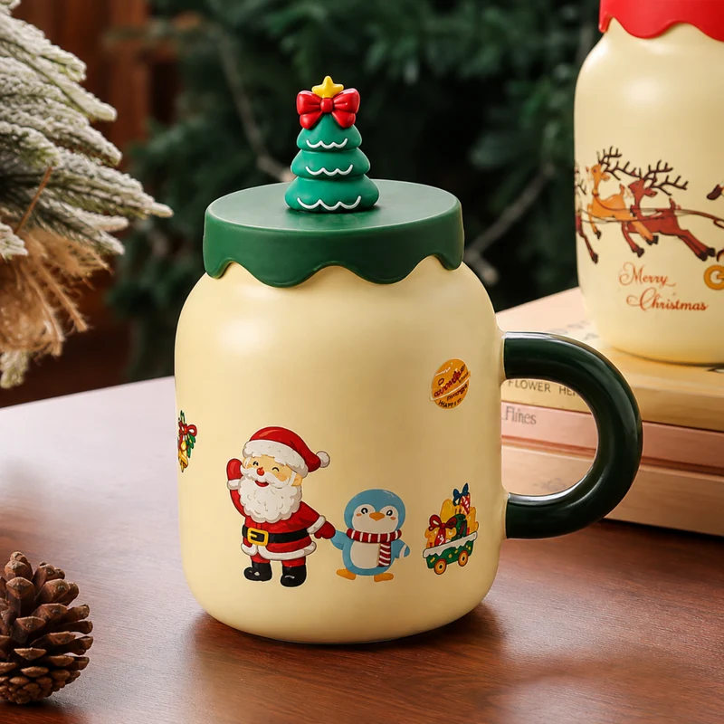 Miomu Taza de Cerámica Navideña Santa is Coming