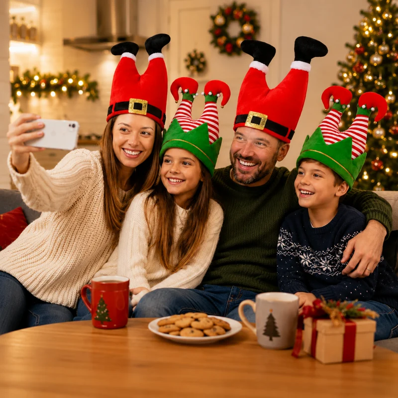 Miomu Sombrero Navideño Patas Arriba