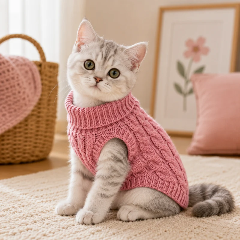 Miomu Abrigo para Gatitos y Perritos Rosa Viejo