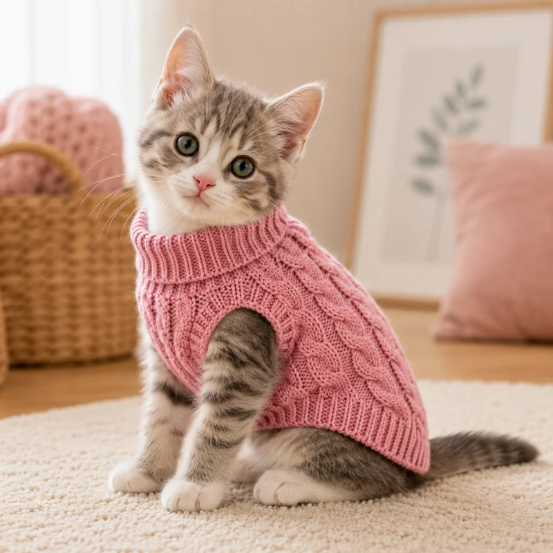 Miomu Abrigo para Gatitos y Perritos Rosa Viejo