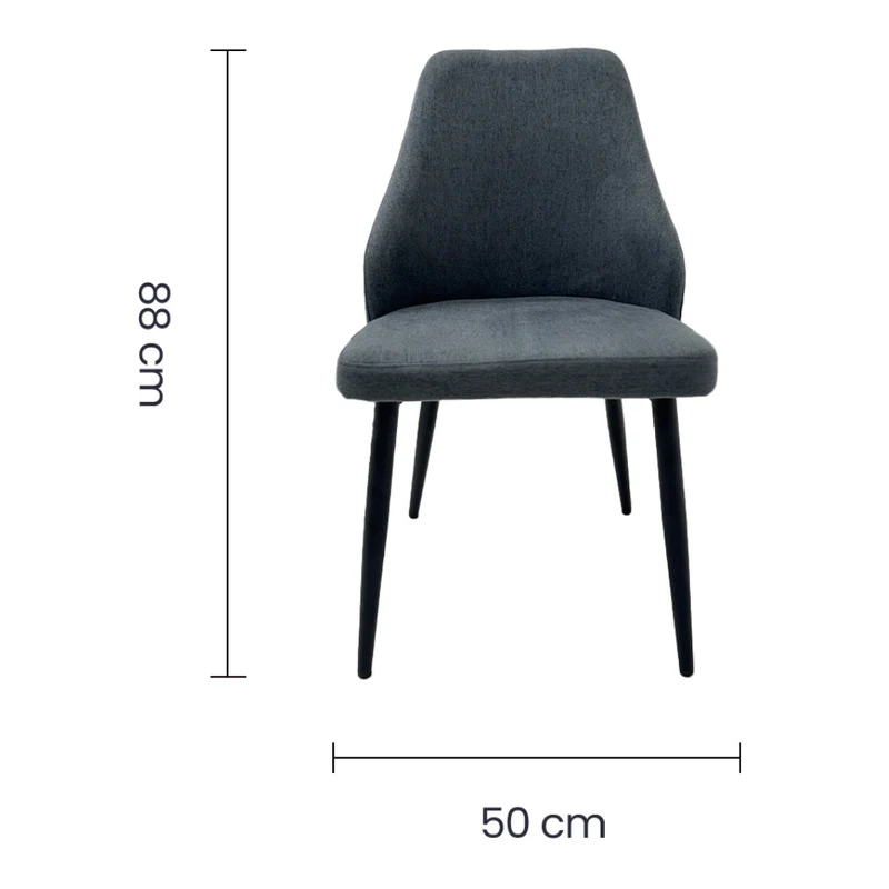 Tokoa Silla para Comedor Metal/Tela Lino (CS-683)