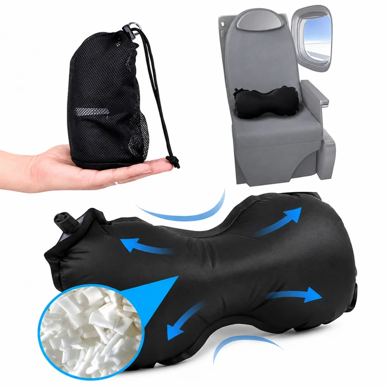 Miomu Cojín Lumbar para Viajes Inflable Ultraligero