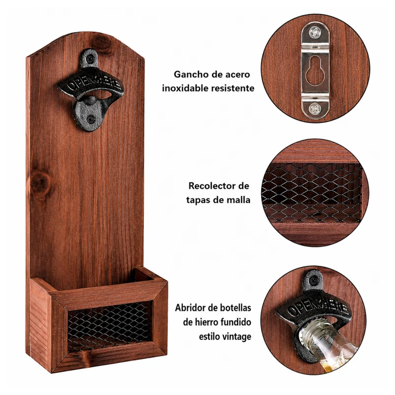 Miomu Abridor de Botellas de Madera