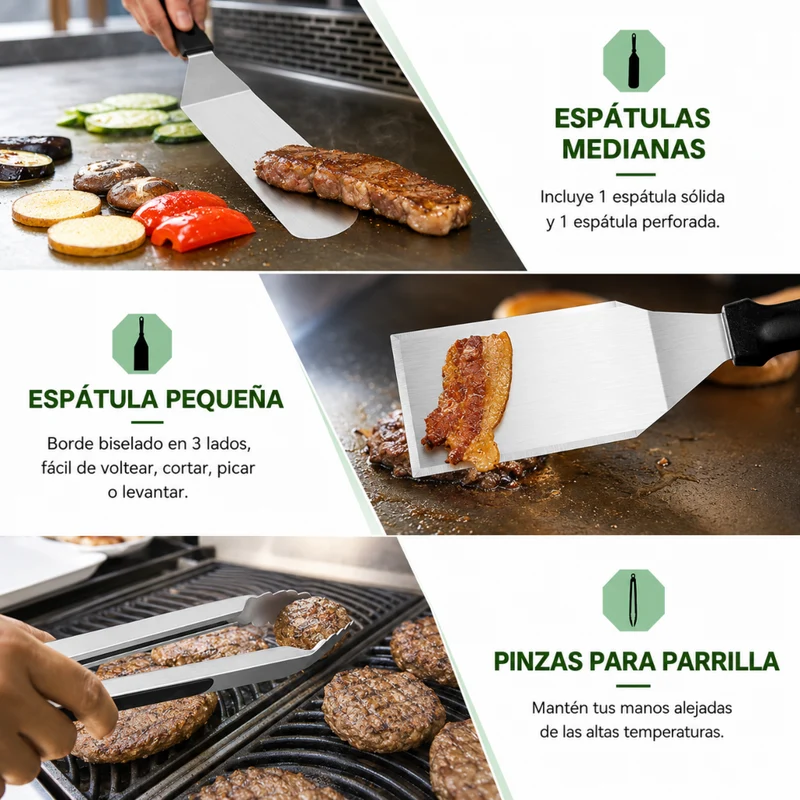 Miomu Set de 27 Utensilios para Parrilla, Momento Parrillero