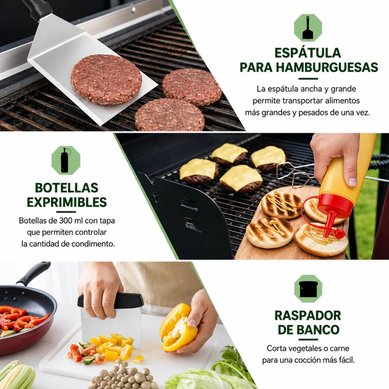 Miomu Set de 27 Utensilios para Parrilla, Momento Parrillero