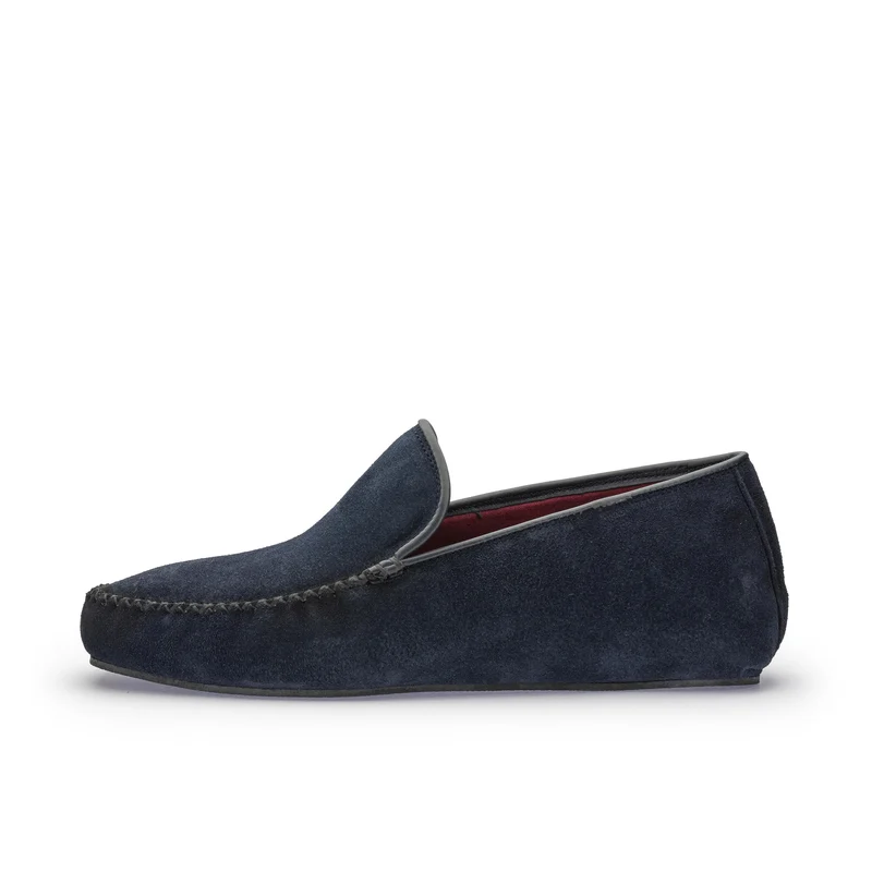 Zapatilla casa serraje azul 130 Jeromín
