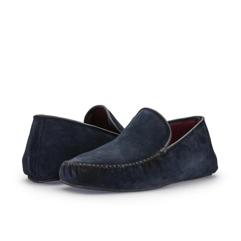 Zapatilla casa serraje azul 130 Jeromín