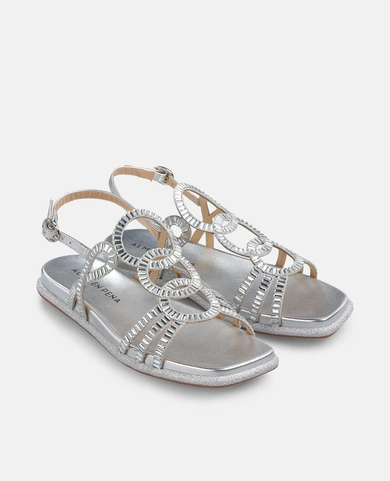 SANDALIA PLANA TIRAS CRISTAL
