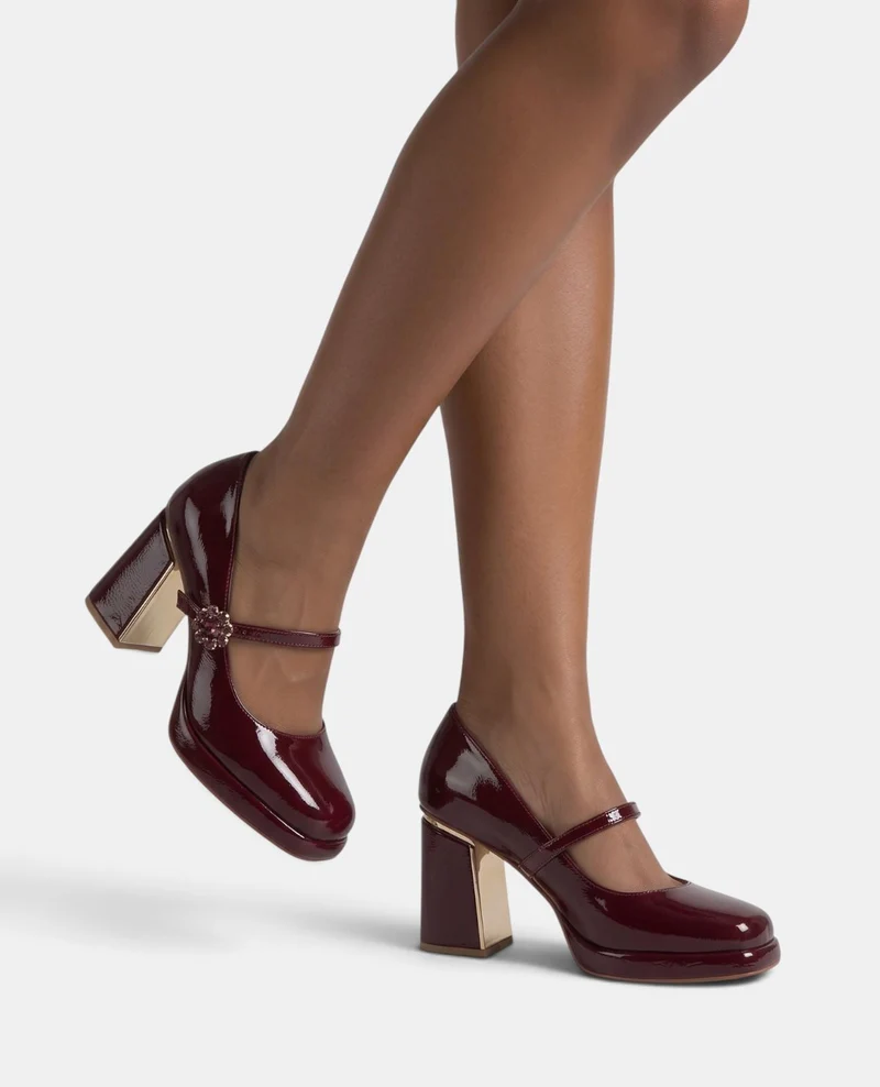 ZAPATO TACÓN CHAROL CON PLATAFORMA