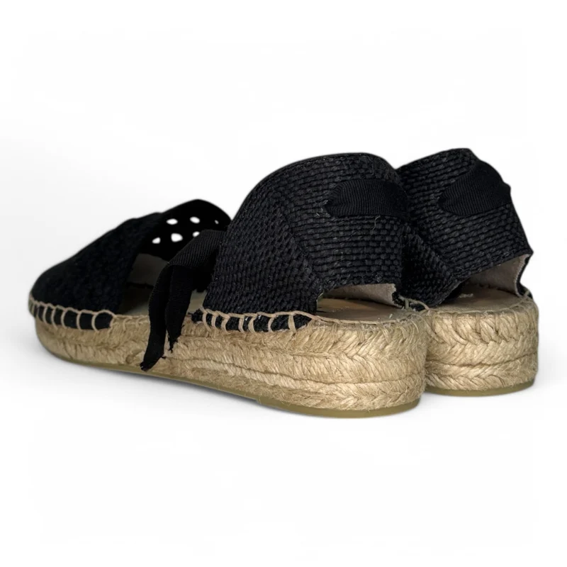Alpargatas Corina Cintas Croché M4321 Negro