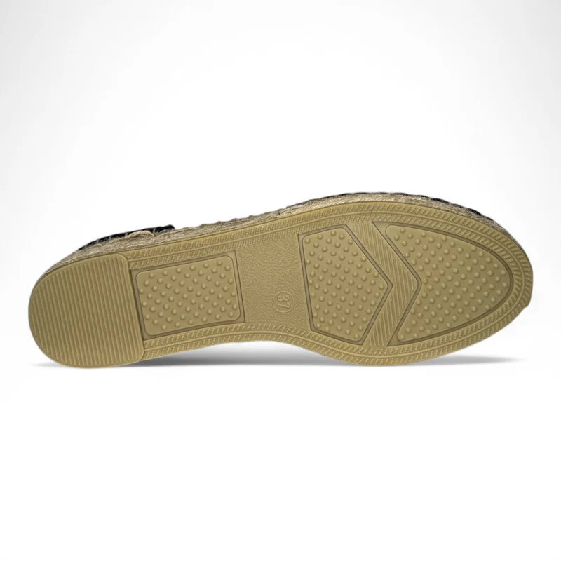 Alpargatas Corina Cintas Croché M4321 Negro