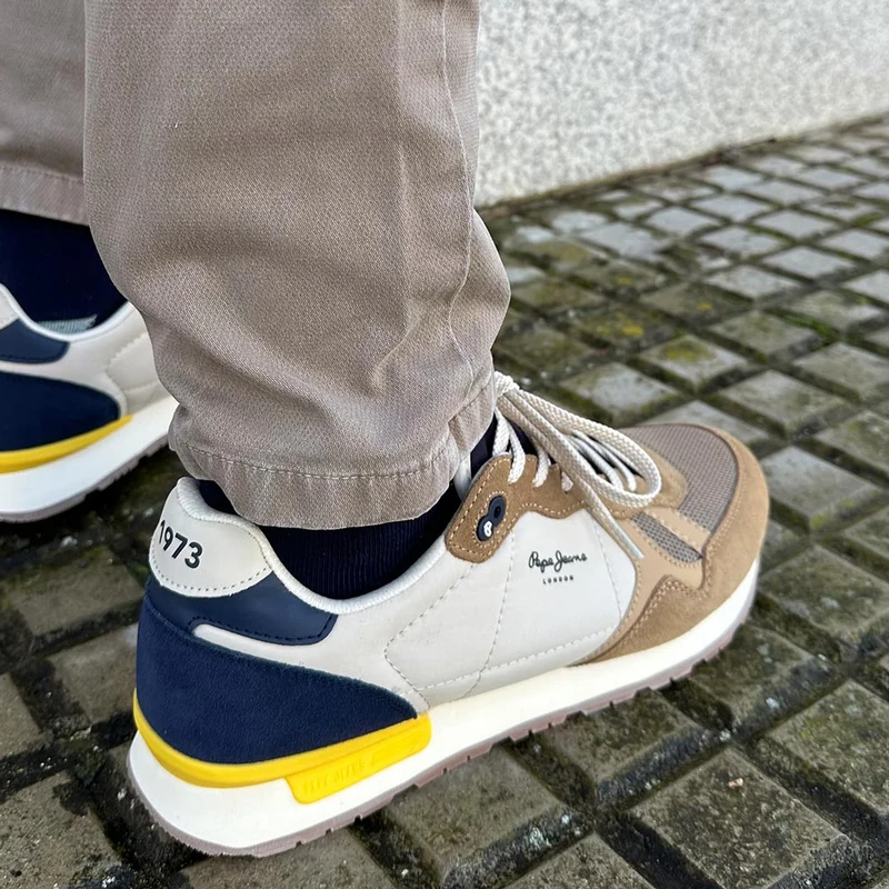 Zapatillas Pepe Jeans Brit Camp M PMS40030 Camel Beige