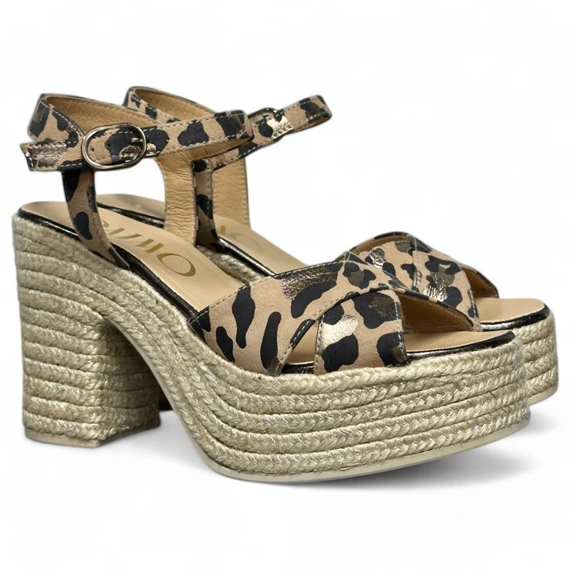 Sandalias de Esparto Gaimo Natalis Leo Metal Nude