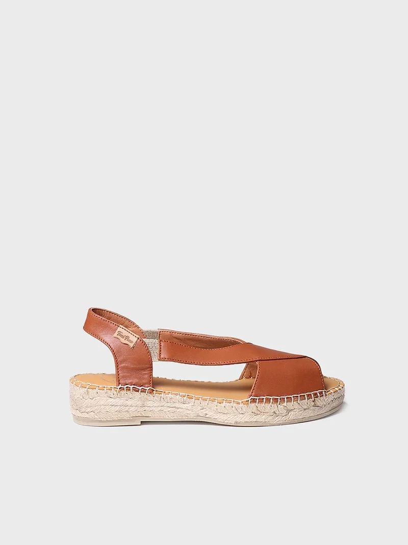 Sandalias de mujer en piel con tiras cruzadas | ELDA-P