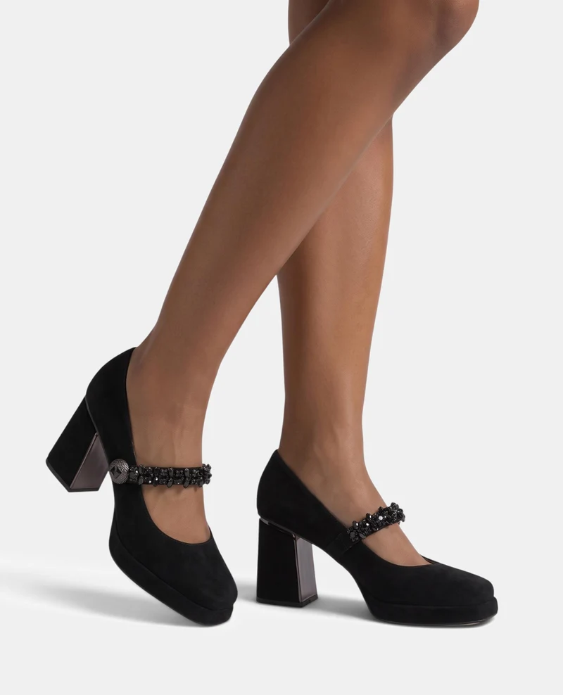 ZAPATO TACÓN ANCHO ANTE