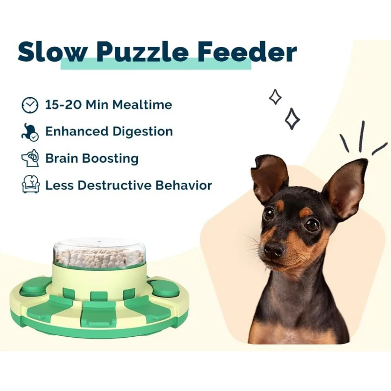 Miomu Plato Interactivo para Mascotas con Puzzle