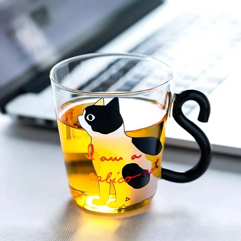 Miomu Taza de Vidrio, Cola de Gato