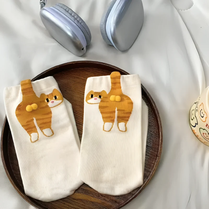 Miomu Calcetines Unisex, Diseño Gatito 3D
