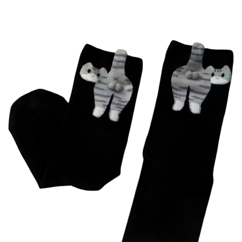 Miomu Calcetines Unisex, Diseño Gatito 3D