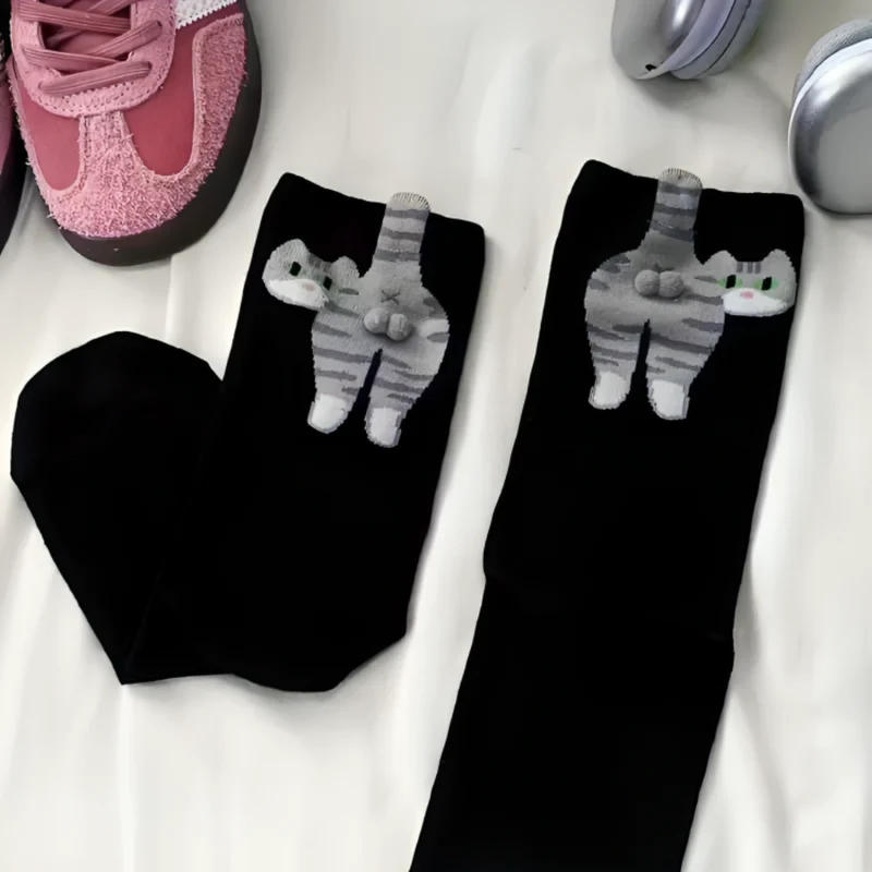 Miomu Calcetines Unisex, Diseño Gatito 3D