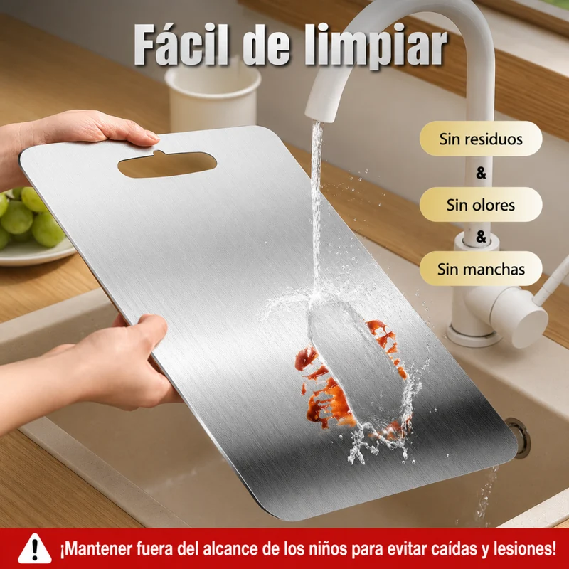 Miomu Tabla de Picar de Acero Inoxidable