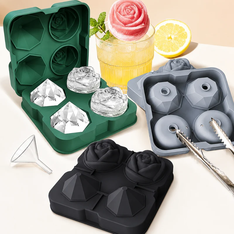 Miomu Molde para Hielo Rosas y Diamantes