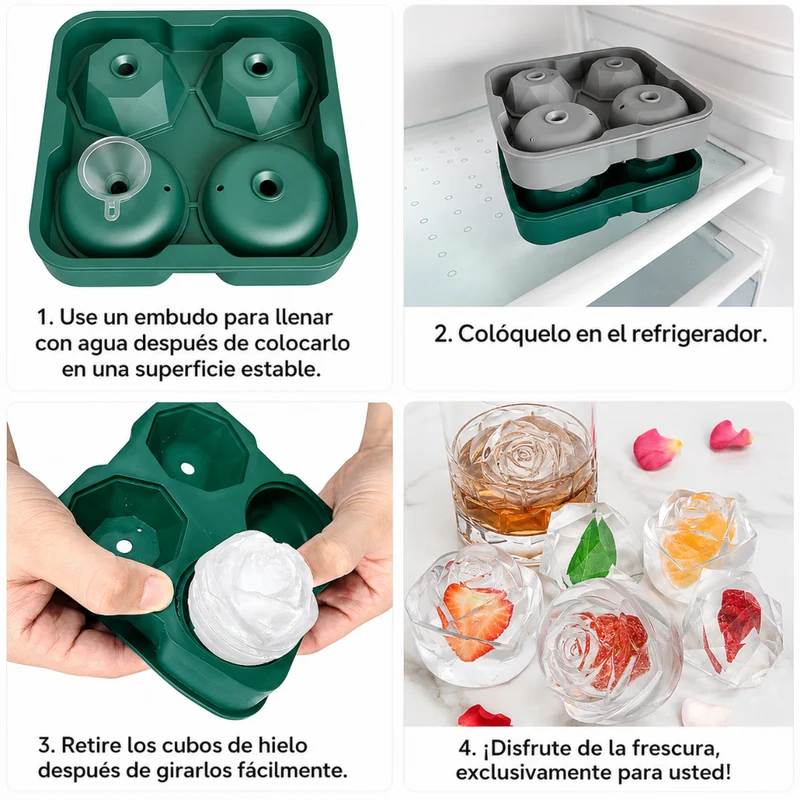 Miomu Molde para Hielo Rosas y Diamantes