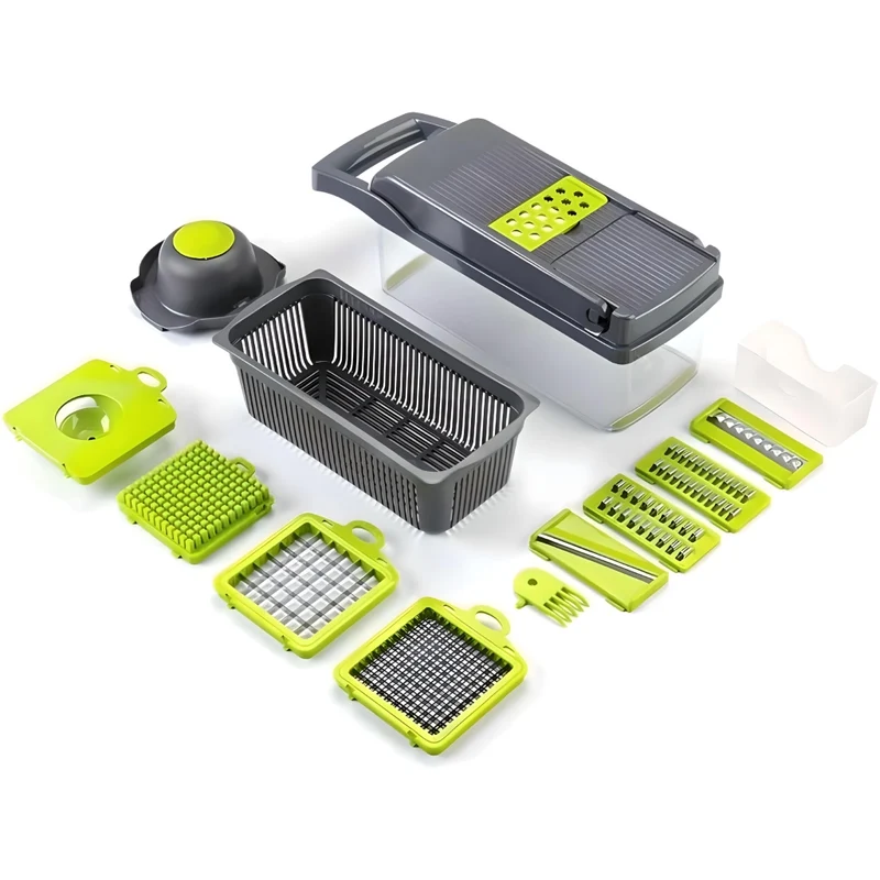 Miomu Cortador Manual de Verduras Multifuncional, Diseño 12 en 1